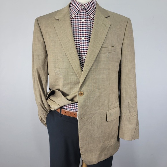 Brooks Brothers Loro Piana Men's Sport Coat Blazer Two Button Beige Madison 44R